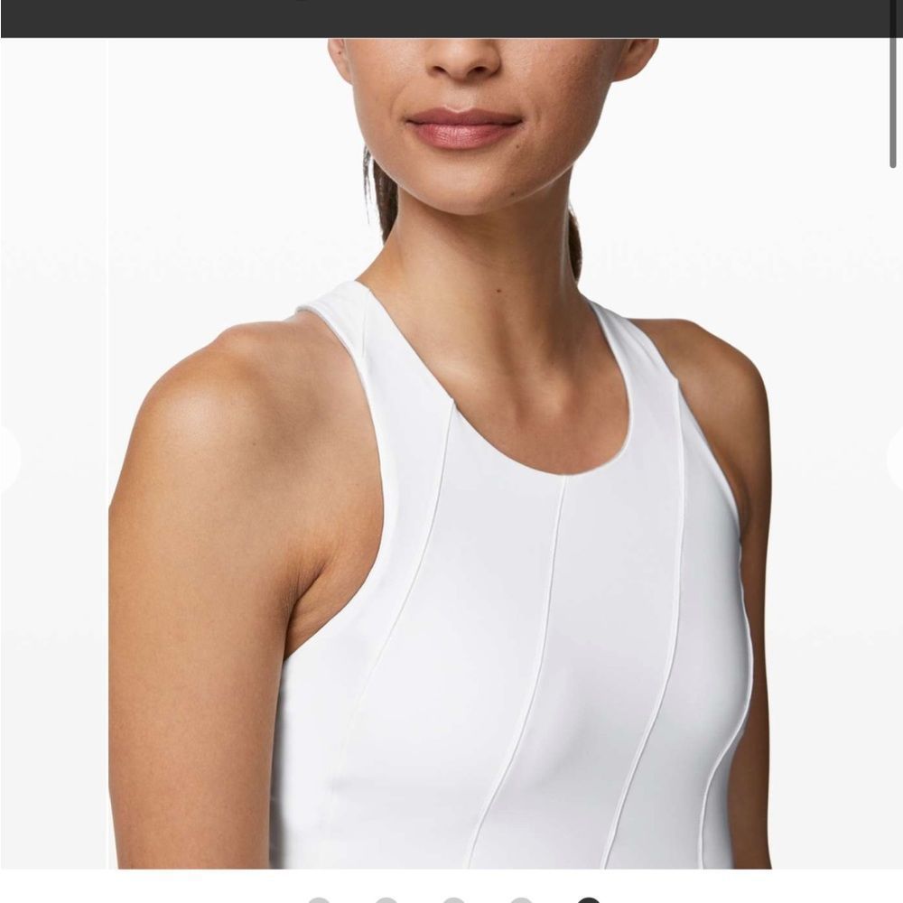 LULULEMON Court Crush Tennis Bra Top Racerback Dress White 4 - Picture 5 of 7